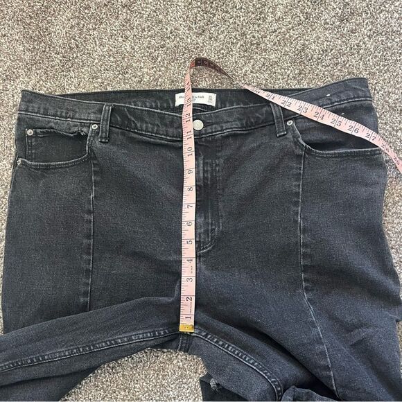Abercrombie and Fitch The Skinny High Rise 35/20R Black Split Raw Hem **Plus - Picture 14 of 15